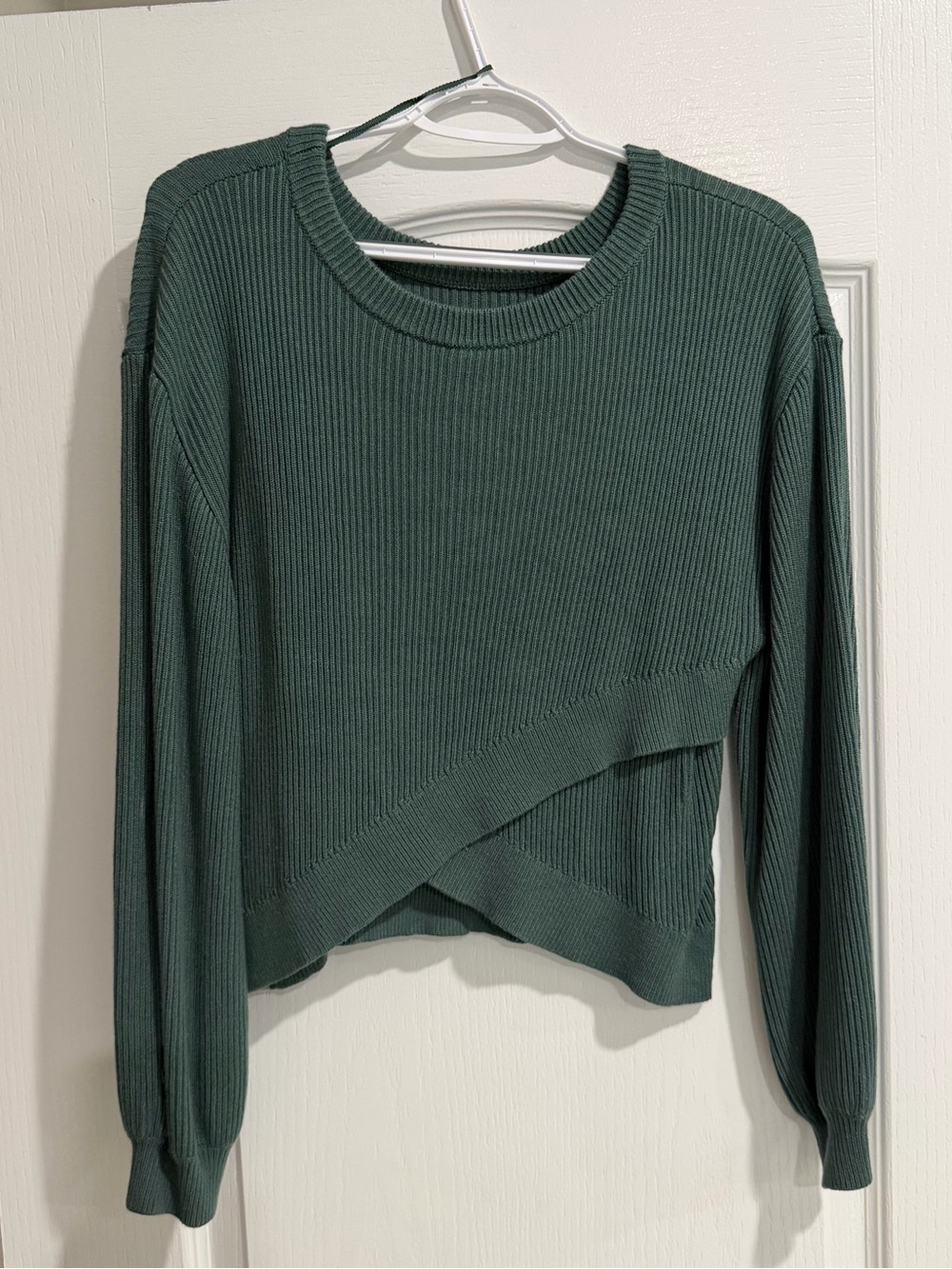lululemon athletica Dark Green Ribbed Cropped Sweater